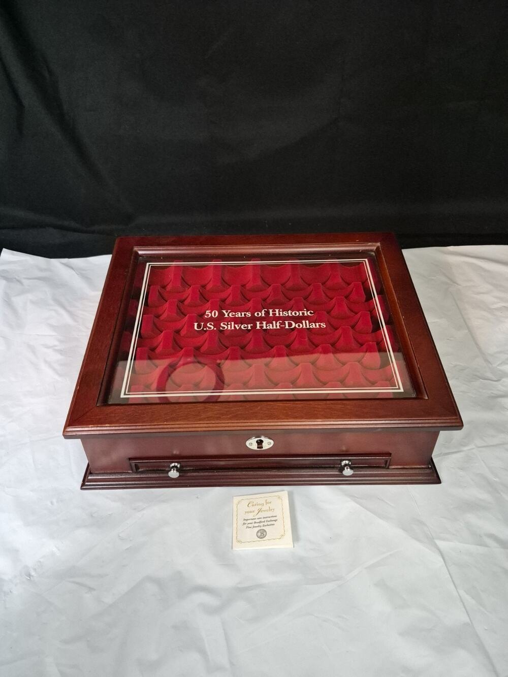 PCS Stamps & Coins U.S. Proof Commemorative Silver Dollar WOOD Display Case 15"
